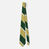 Groen en gouden Broad University Stripe Stropdas (Voorkant)