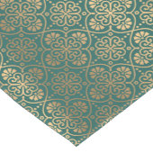 groen - en gouden decopatroon getild medium tafelloper (Hoek)