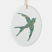 Groen en gouden doorslikken keramisch ornament (Rechts)