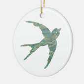 Groen en gouden doorslikken keramisch ornament (Links)