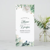 Groen en gouden huwelijksprogramma's programma (Staand voorkant)