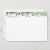 Groen en gouden kalligrafie koppels baby shower kaart (Achterkant)