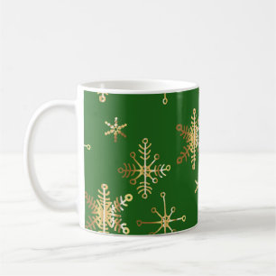 Groen en gouden Kerstmis Koffiemok