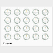Groen en Gouden Kruis Doop Sticker | elegant (Vel)