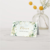 Groen en gouden plaatskaart, boho bruiloft (Voorkant)