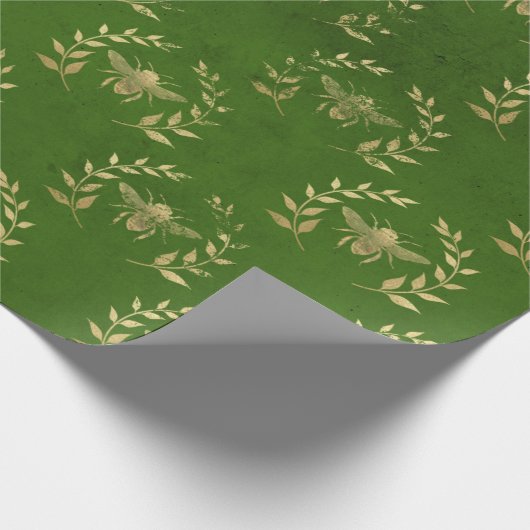 Groen en gouden weddenschap cadeaupapier (Hoek)