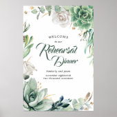 Groen en gouden welkomstbord voor het oefendiner poster (Voorkant)