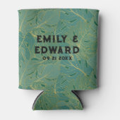 Groen en goudpalmblad blikjeskoeler (Voorkant)