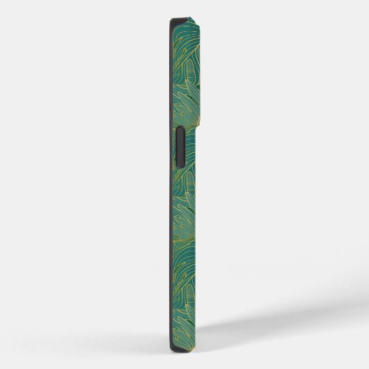 Groen en goudpalmblad Case-Mate iPhone case (Achterkant / Rechts)