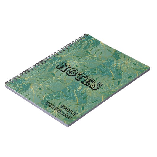 Groen en goudpalmblad notitieboek (Linkerzijde)