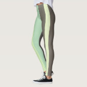 groen en grijs Abstract Strepen Leggings (Links)