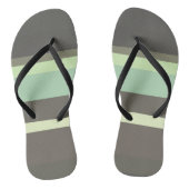 groen en grijs Abstract Strepen Teenslippers (Voetbed)