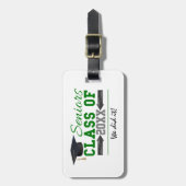 Groen en grijs Afstuderen Bagagelabel (Voorkant verticaal)