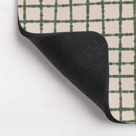 Groen en Grijs Check Patroon Modern en Minimaal Muismat (Hoek)