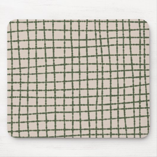 Groen en Grijs Check Patroon Modern en Minimaal Muismat (Voorkant)