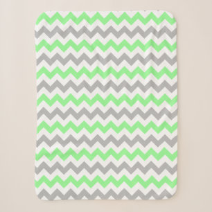 Groen en grijs Chevron Sherpa Deken