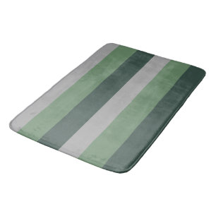 Groen en grijs Eenvoudig Striped Patroon Badmat