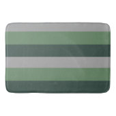 Groen en grijs Eenvoudig Striped Patroon Badmat (Voorkant)