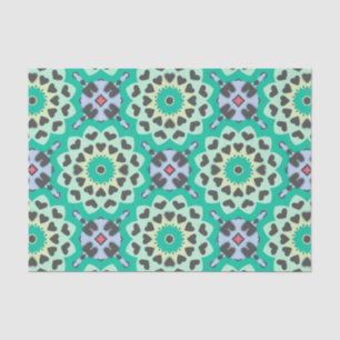Groen en grijs hart Etnische Boho Geometric Patter Tissuepapier