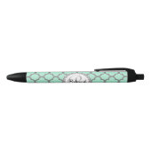  groen en grijs Quatrefoil Monogram Laurel Zwarte Inkt Pen (Bovenkant)
