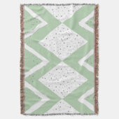 Groen en grijs Zig Zag Pattern personaliseren Deken (Voorkant Verticaal)