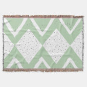 Groen en grijs Zig Zag Pattern personaliseren Deken (Voorkant)