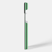 Groen en houtskool met vijf strepen iPhone hoesje (Linkerkant)