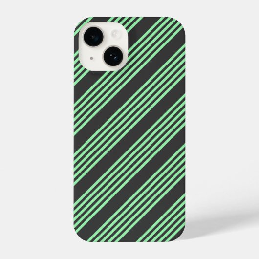 Groen en houtskool met vijf strepen iPhone hoesje (Achterkant)