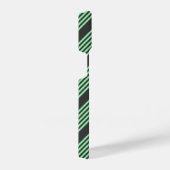 Groen en houtskool met vijf strepen iPhone hoesje (Rechterkant)