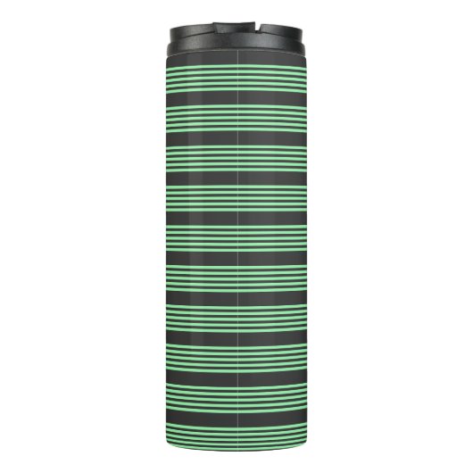 Groen en houtskool met vijf strepen thermosbeker (Achterkant)