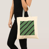 Groen en houtskool met vijf strepen tote bag (Voorkant (product))