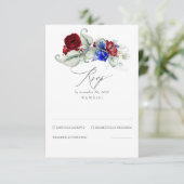 Groen en Levendige Bloemen Boheemse Bruiloft RSVP (Staand voorkant)