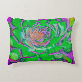 Groen en magenta Succulent Sedum Rosette Accent Kussen