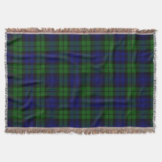 Groen en marine Tartan Deken (Voorkant)