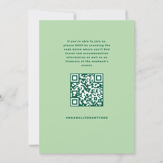 Groen en Mint Groovy Blooms Boho Bachelorette Kaart (Achterkant)