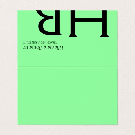 Groen en modern wit, vers visitekaartjes (Buitenkant ongevouwen)
