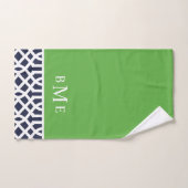 Groen en Navy Trellis Monogram Bad Handdoek (Handdoek)