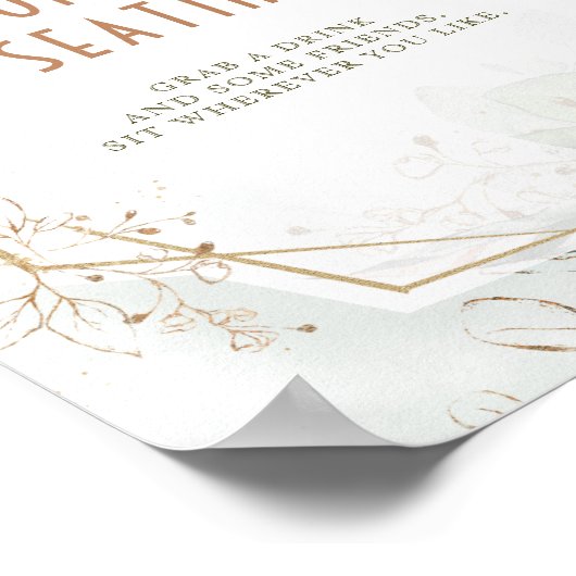 Groen en open zitvlak & goudgeometrisch poster (Hoek)