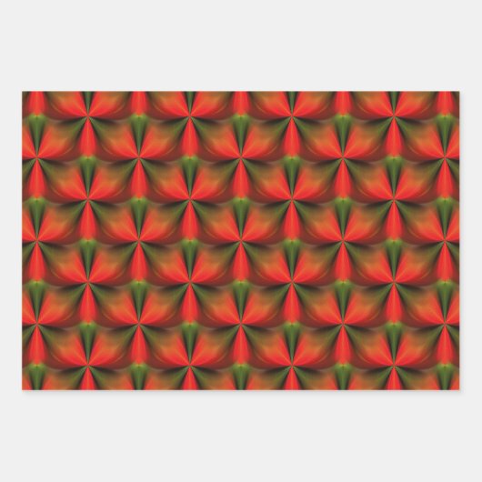 Groen en Oranje Abstract patroon Inpakpapier Vel (Voorkant 3)
