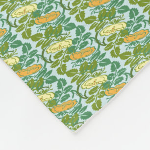  Groen en oranje Buttercup florale patroon Fleece Deken