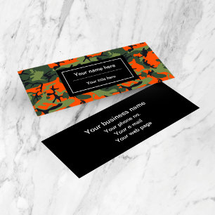 Groen en Oranje Camo, Camouflage, Militair, Leger Mini Visitekaartje