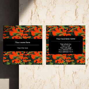 Groen en oranje camouflage, Camouflage, Militair, Vierkante Visitekaartje