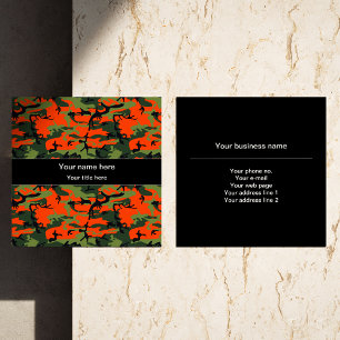 Groen en oranje camouflage, Camouflage, Militair, Vierkante Visitekaartje
