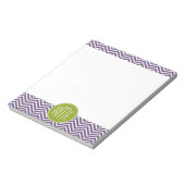 Groen en Paars Chevron Pattern Aangepast Monogram Notitieblok (Gedraaid)