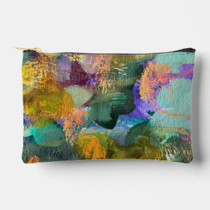 Groen en Paarse Abstracte Bloemen Etui