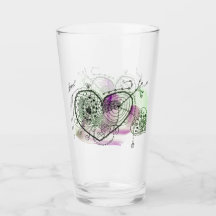 Groen en Paarse met grillige harten