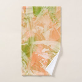 Groen en perzik Abstract Handdoek