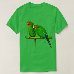 Groen en rode papegaai t-shirt