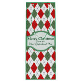 Groen en Rode Patroon op maat Wijn Cadeautas (Achterkant)