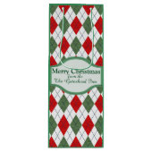 Groen en Rode Patroon op maat Wijn Cadeautas (Voorkant)